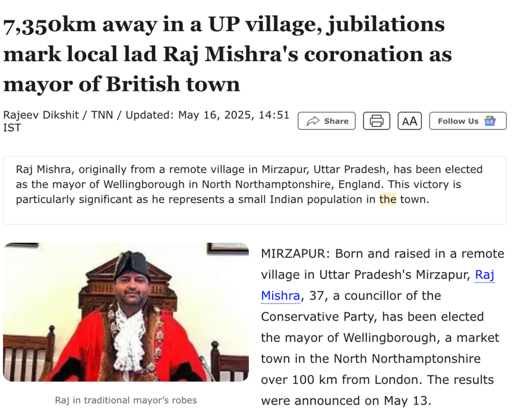 7-350km-away-in-a-UP-village-jubilations-mark-local-lad-Raj-Mishra-s-coronation-as-mayor-of-British-town-Varanasi-News-Times-of-India-05-18-2025_09_57_AM